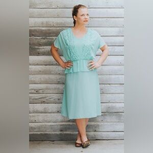 Vintage Lawrence Dress teal/mint dress, size S/M
